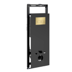 Инсталляция для унитаза Wasserkraft Salm 27TLT.010.ME.BL.MG03 черное стекло, с клавишей смыва (золото матовое)