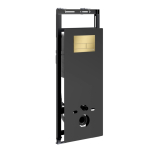 Инсталляция для унитаза Wasserkraft Salm 27TLT.010.ME.BL.MG04 черное стекло, с клавишей смыва (золото матовое)