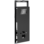 Инсталляция для унитаза Wasserkraft Salm 27TLT.010.ME.BL.PB01 черное стекло, с клавишей смыва (черная глянцевая)