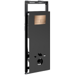 Инсталляция для унитаза Wasserkraft Salm 27TLT.010.ME.BL.RG04 черное стекло, с клавишей смыва (розовое золото)