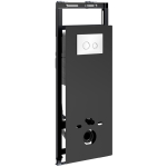 Инсталляция для унитаза Wasserkraft Salm 27TLT.010.ME.BL.WH01 черное стекло, с клавишей смыва (белая)