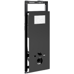 Инсталляция для унитаза Wasserkraft Salm 27TLT.010.ME.BL.WH02 черное стекло, с клавишей смыва (белая)