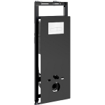 Инсталляция для унитаза Wasserkraft Salm 27TLT.010.ME.BL.WH03 черное стекло, с клавишей смыва (белая)