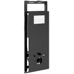 Инсталляция для унитаза Wasserkraft Salm 27TLT.010.ME.BL.WM03 черное стекло, с клавишей смыва (белая матовая)