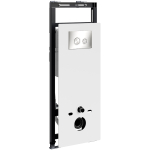 Инсталляция для унитаза Wasserkraft Salm 27TLT.010.ME.WH.BN01 белое стекло, с клавишей смыва (никель)