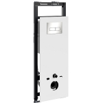 Инсталляция для унитаза Wasserkraft Salm 27TLT.010.ME.WH.BN03 белое стекло, с клавишей смыва (никель)