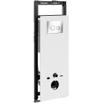 Инсталляция для унитаза Wasserkraft Salm 27TLT.010.ME.WH.CH01 белое стекло, с клавишей смыва (хром)