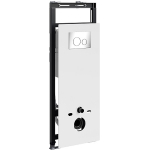 Инсталляция для унитаза Wasserkraft Salm 27TLT.010.ME.WH.CH02 белое стекло, с клавишей смыва (хром)