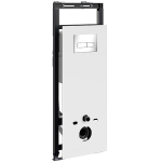 Инсталляция для унитаза Wasserkraft Salm 27TLT.010.ME.WH.CH03 белое стекло, с клавишей смыва (хром)