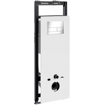 Инсталляция для унитаза Wasserkraft Salm 27TLT.010.ME.WH.CH04 белое стекло, с клавишей смыва (хром)