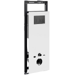 Инсталляция для унитаза Wasserkraft Salm 27TLT.010.ME.WH.MB02 белое стекло, с клавишей смыва (черная матовая)