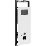 Инсталляция для унитаза Wasserkraft Salm 27TLT.010.ME.WH.MB03 белое стекло, с клавишей смыва (черная матовая)