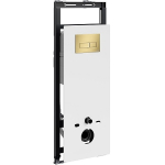Инсталляция для унитаза Wasserkraft Salm 27TLT.010.ME.WH.MG03 белое стекло, с клавишей смыва (золото матовое)