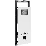 Инсталляция для унитаза Wasserkraft Salm 27TLT.010.ME.WH.PB01 белое стекло, с клавишей смыва (черная глянцевая)