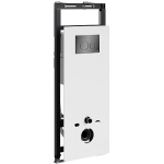 Инсталляция для унитаза Wasserkraft Salm 27TLT.010.ME.WH.PB02 белое стекло, с клавишей смыва (черная глянцевая)