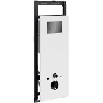 Инсталляция для унитаза Wasserkraft Salm 27TLT.010.ME.WH.PB03 белое стекло, с клавишей смыва (черная глянцевая)