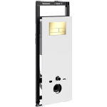 Инсталляция для унитаза Wasserkraft Salm 27TLT.010.ME.WH.PG04 белое стекло, с клавишей смыва (золото)
