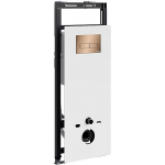 Инсталляция для унитаза Wasserkraft Salm 27TLT.010.ME.WH.RG03 белое стекло, с клавишей смыва (розовое золото)