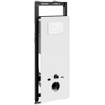 Инсталляция для унитаза Wasserkraft Salm 27TLT.010.ME.WH.WM02 белое стекло, с клавишей смыва (белая матовая)