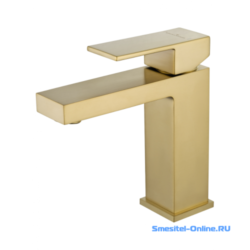Фото Смеситель для раковины Wonzon&Woghand Cube WW-88139016-BG брашированное золото