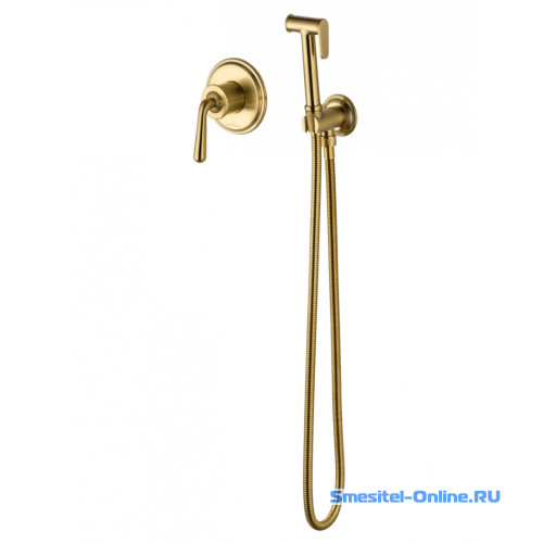 Фото Смеситель с гигиеническим душем  Wonzon&Woghand Steam WW- 88849008-BG брашированное золото