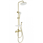 Душевая стойка с гигиеническим душем Wonzon&Woghand Plate WW-C3017-A1-BG брашированное золото 