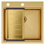 Мойка 51х51 Paulmark Kroner-Pro PM705151-BG+A405-BG золото (с коландером)