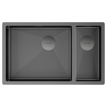 Мойка 69х44 Paulmark Next PM226944-GMR вороненая сталь (правая)