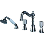 Смеситель на борт ванны Boheme Royal Cristal 396-Royal/CRST black хром