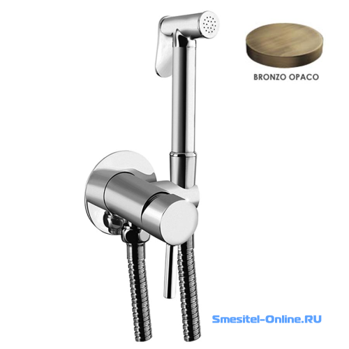 Фото Смеситель с гигиеническим душем Giulini Futuro FSH23EPBROP бронза матовая