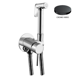 Смеситель с гигиеническим душем Giulini Futuro FSH23EPCRN черный глянцевый хром 