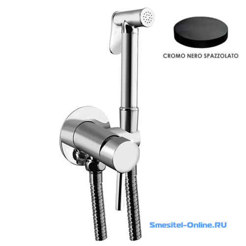 Фото Смеситель с гигиеническим душем Giulini Futuro FSH23EPCRNS черный матовый хром