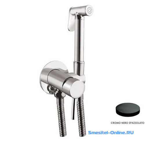 Фото Смеситель с гигиеническим душем Giulini Futuro FSH23CRNS хром черный матовый