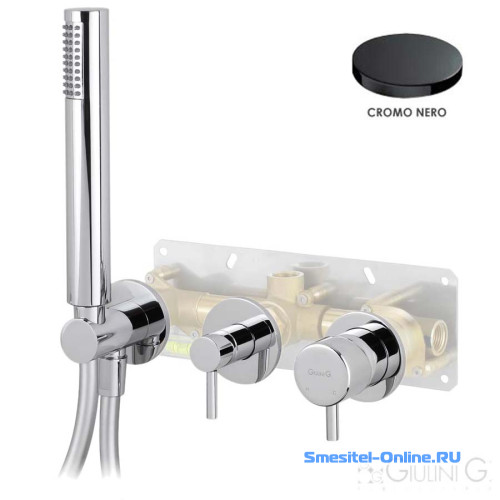 Фото Смеситель для ванны и душа Giulini My Future F59X5301EPCRN черный глянцевый хром