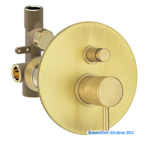 Фото Смеситель для ванны и душа Giulini My Future F5963OSP золото браш