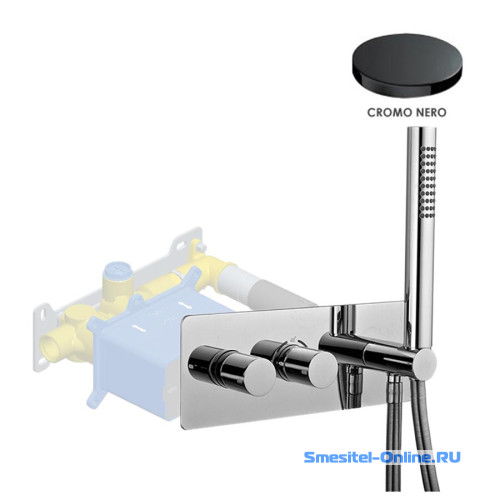 Фото Смеситель для ванны и душа Giulini Termostatico F8278EPCRN черный глянцевый хром