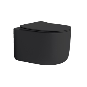Унитаз Boheme Flow 969-SET-B черный матовый, сиденье микролифт