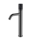 Смеситель для раковины Boheme Stick 122-GM-MR-B оружейная сталь, черный мрамор  