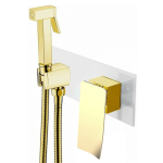Гигиенический душ со смесителем Boheme Q 147-WG.2 белый, золото