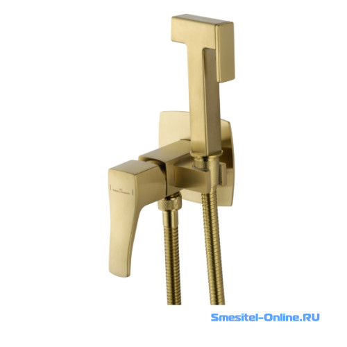 Фото Смеситель с гигиеническим душем Wonzon&Woghand Flex WW-88829072-BG брашированное золото