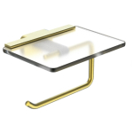 Держатель для туалетной бумаги с полкой WONZON & WOGHAND GRAFFITY, Брашированное золото (WW-9326-BG)