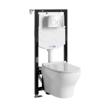 Унитаз с инсталляцией и клавишей (комплект) Wasserkraft Aller 10TLT.010.ME.CH02.H001 белый, сиденье в комплекте