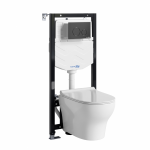 Унитаз с инсталляцией и клавишей (комплект) Wasserkraft Aller 10TLT.010.ME.MB02.H001 белый, сиденье в комплекте