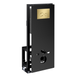 Инсталляция для унитаза Wasserkraft Glan 66TLT.010.ME.BL.MG01 черный, с клавишей - золото матовое