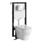 Унитаз с инсталляцией и клавишей (комплект) Wasserkraft Vils 56TLT.010.ME.CH04.H001 белый, сиденье в комплекте