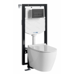 Унитаз с инсталляцией и клавишей (комплект) Wasserkraft Vils 56TLT.010.ME.MB03.H002 белый, сиденье в комплекте