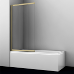 Шторка стеклянная на ванну 100 Wasserkraft Schunter 82S02-100 золото матовое