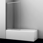 Шторка стеклянная на ванну 100 Wasserkraft Tauber 64S02-100  никель