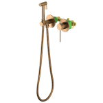 Смеситель встроенный с гигиеническим душем Timo Saona 2339/19SM розовое золото, с защитой от ожогов 