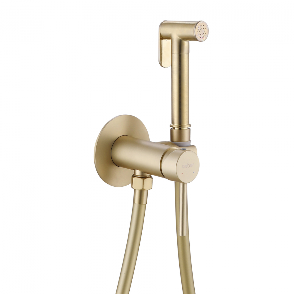 Смеситель ABBER Wasser Kreis AF8125G с гигиеническим душем, золото матовое 